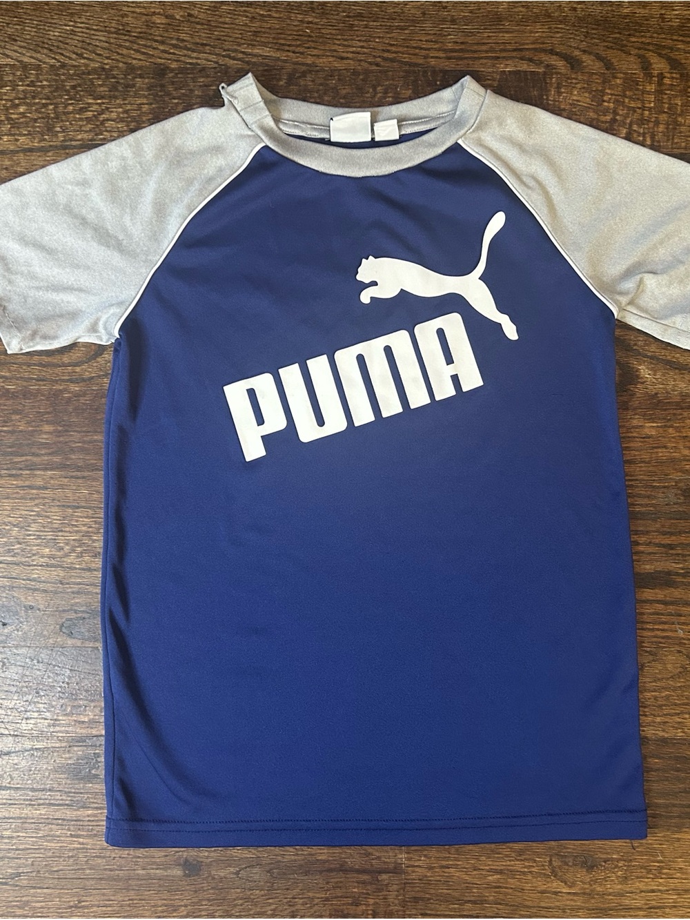 Puma Boys Blue and Gray Raglan Logo Pajama Top